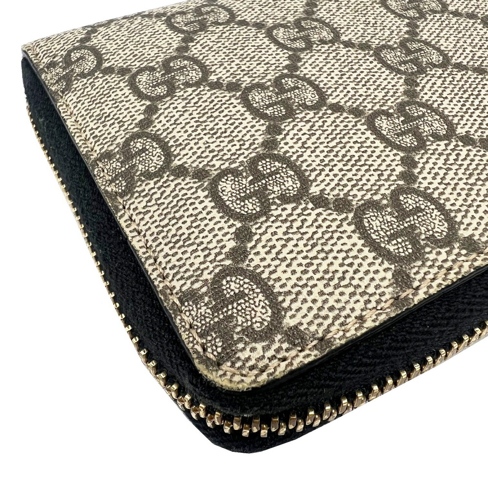 GUCCI GG Supreme Zip Around Long Wallet Brown Beige Tan the - Picture 8 of 8